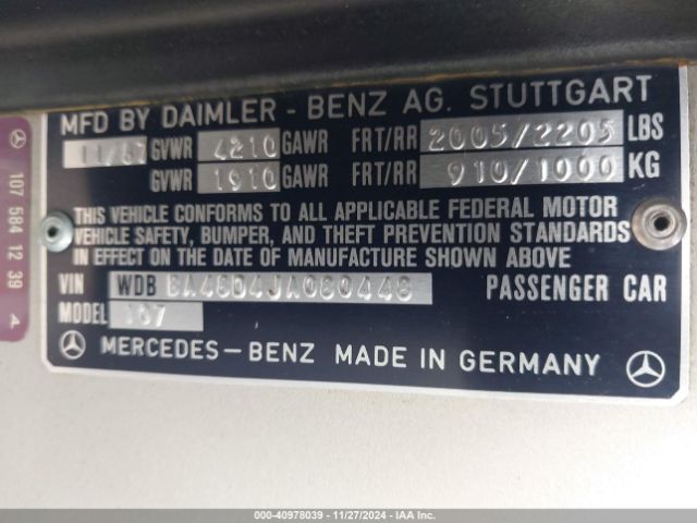 1988 MERCEDES-BENZ 560 WDBBA48D4JA080448 Photo 8