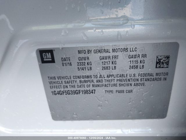 1G4GF5G39GF198347 Buick Lacrosse Premium Ii