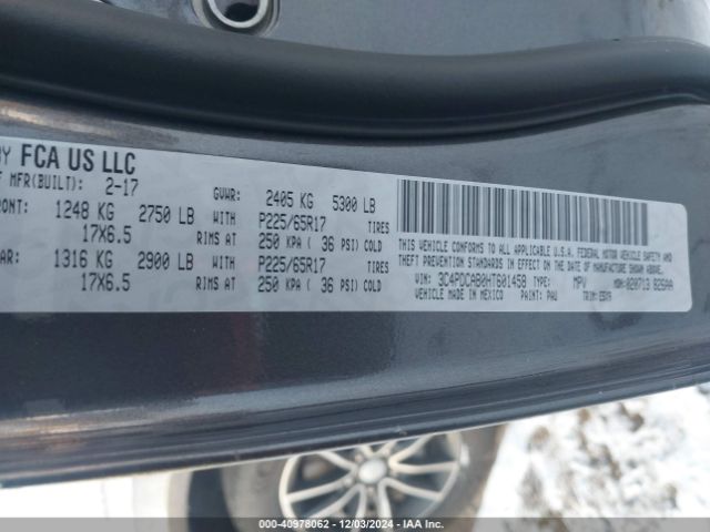 3C4PDCAB0HT601458 Dodge JOURNEY SE