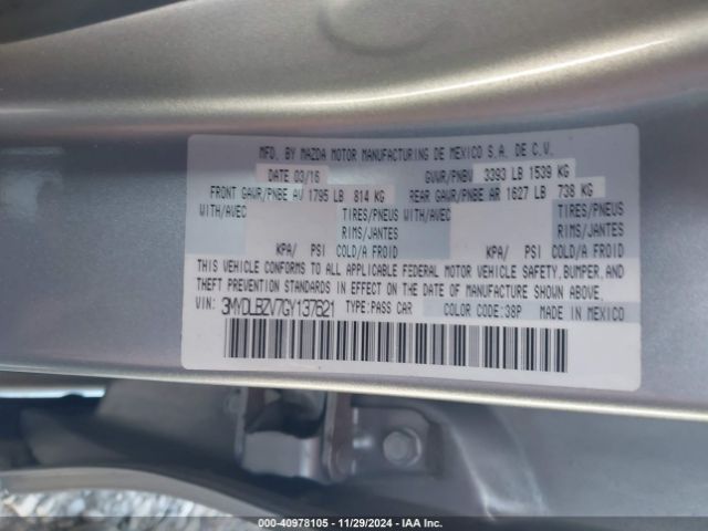 3MYDLBZV7GY137621 Scion IA