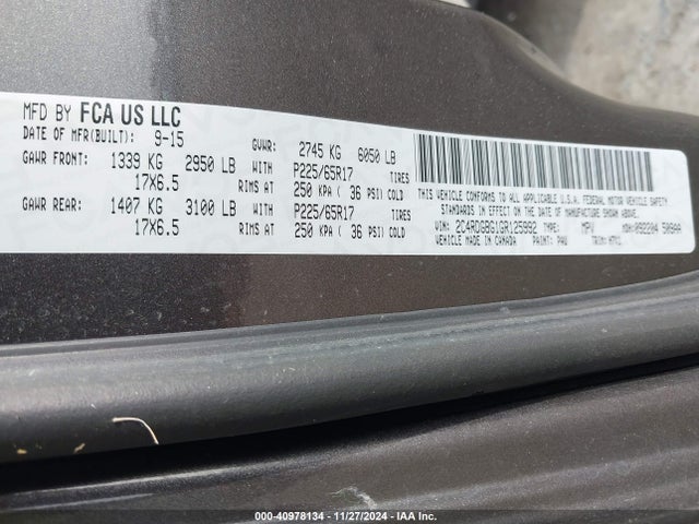 2C4RDGBG1GR125992 Dodge Grand Caravan American Value Pkg