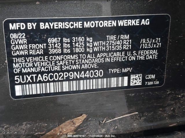 5UXTA6C02P9N44030 BMW X5 Phev Xdrive45e