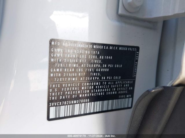 3VVCX7B25NM078666 Volkswagen Taos 1.5t S