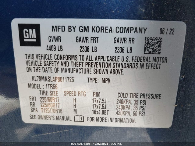 Chevrolet Trailblazer Awd Ls 2023 KL79MNSL4PB011725 Image 9