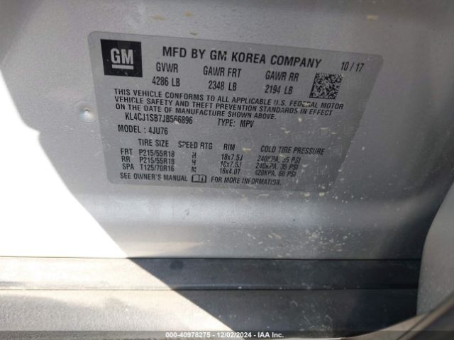 KL4CJ1SB7JB566896 Buick Encore Sport Touring