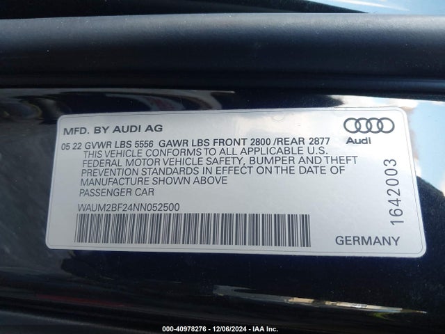 2022 AUDI A6 SEDAN WAUM2BF24NN052500 Photo 8