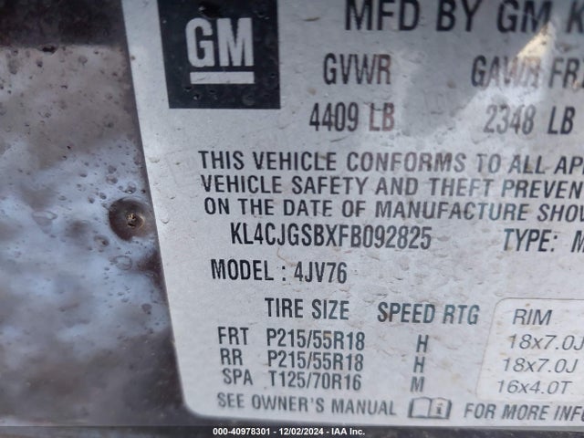 Buick Encore Leather 2015 KL4CJGSBXFB092825 Image 9