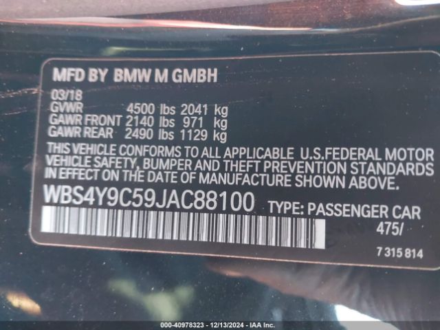 WBS4Y9C59JAC88100 BMW M4
