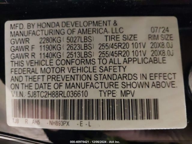5J8TC2H88RL036610 Acura Rdx A-spec Advance Package