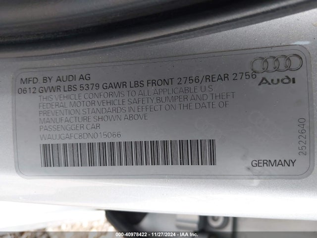 2013 AUDI A6 WAUJGAFC8DN015066 Photo 8