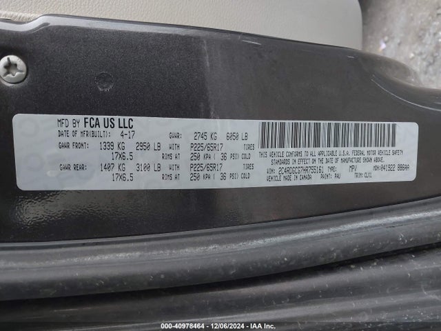 Dodge Grand Caravan Sxt 2017 2C4RDGCG7HR755161 Image 9