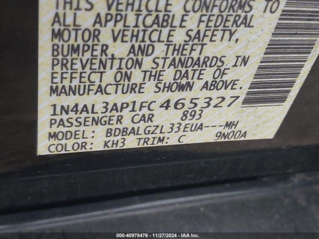 1N4AL3AP1FC465327 Nissan Altima 2.5 S