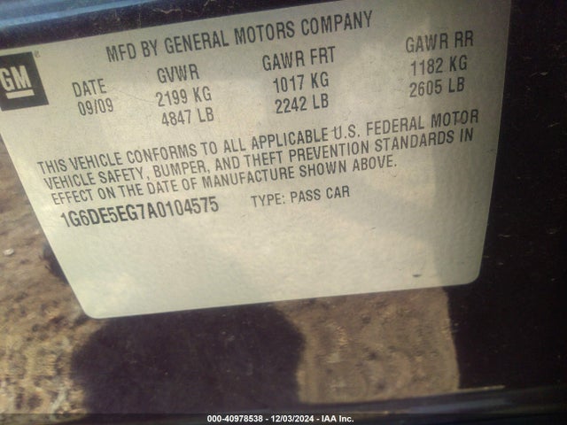 2010 CADILLAC CTS 1G6DE5EG7A0104575 Photo 8