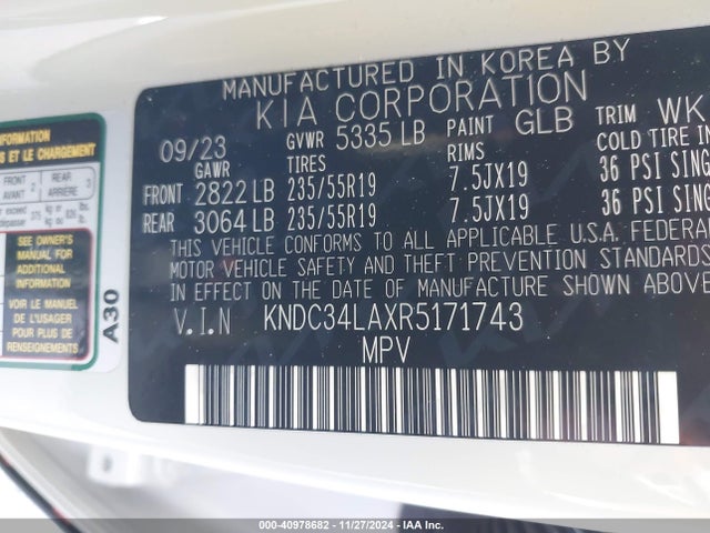 KNDC34LAXR5171743 KIA Ev6 Light Long Range