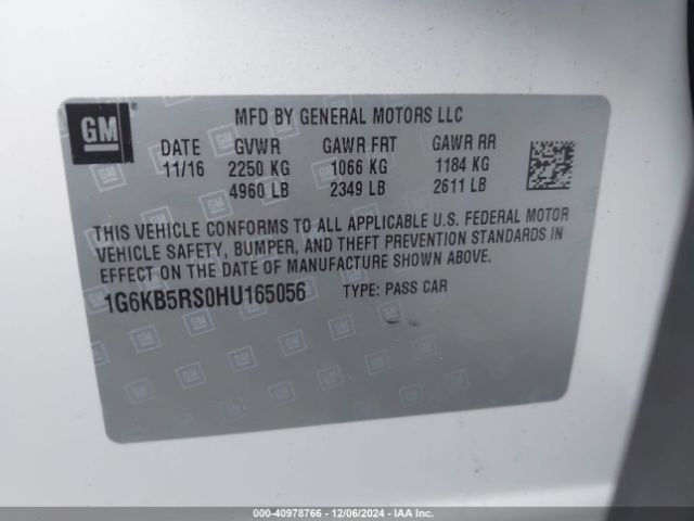 1G6KB5RS0HU165056 Cadillac Ct6 Standard