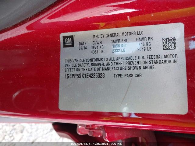 1G4PP5SK1E4235928 Buick Verano