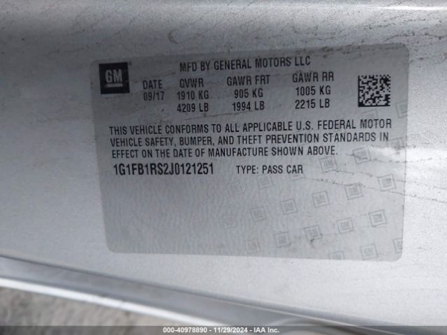 1G1FB1RS2J0121251 Chevrolet Camaro 1lt