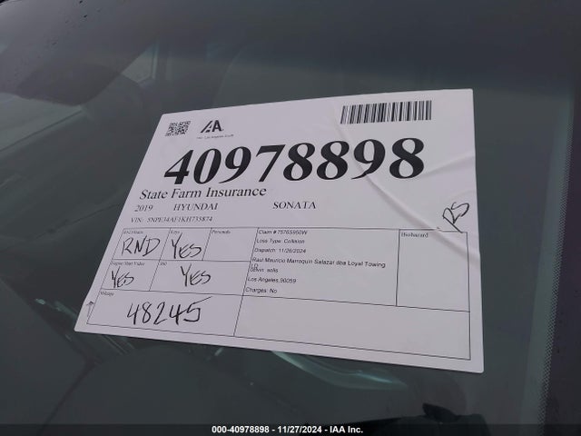 Hyundai SONATA SEL 2019 5NPE34AF1KH735874 Image 17