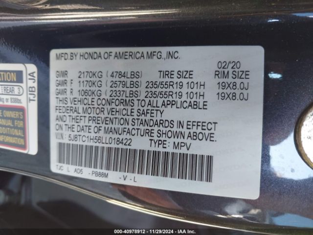 5J8TC1H56LL018422 Acura Rdx Technology Package