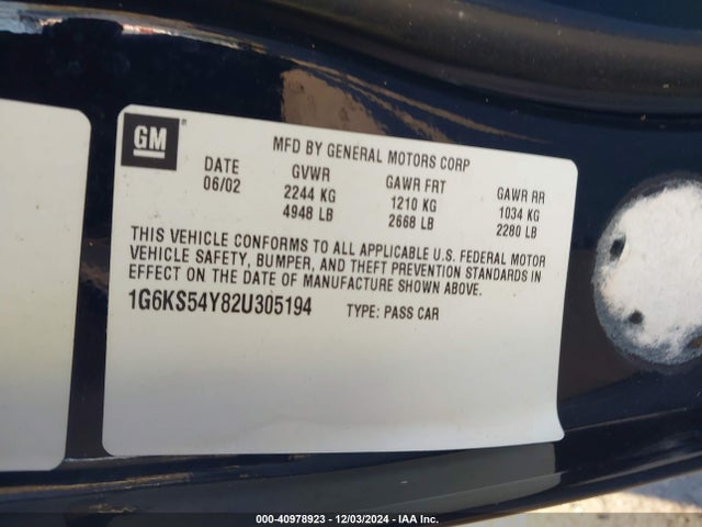 2002 CADILLAC SEVILLE 1G6KS54Y82U305194 Photo 8
