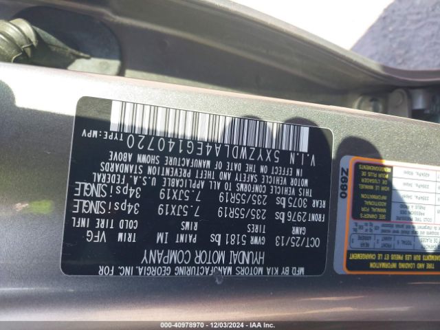 5XYZWDLA4EG140720 Hyundai Santa Fe Sport 2.0l Turbo