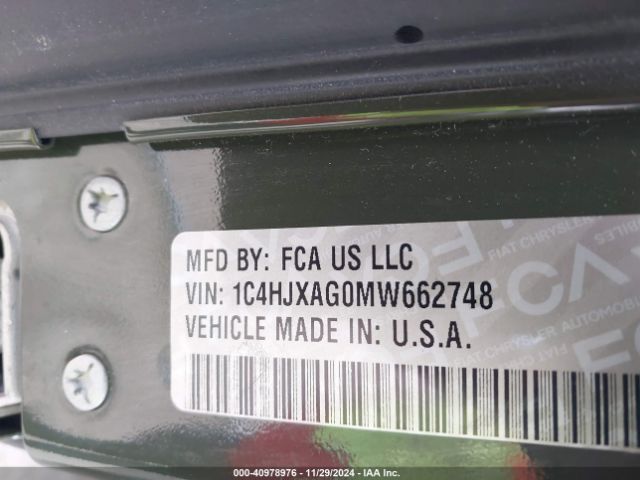 1C4HJXAG0MW662748 Jeep Wrangler Willys 4x4