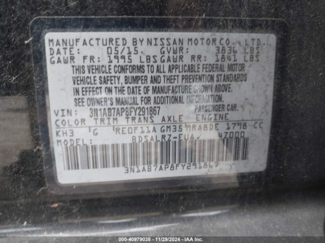 3N1AB7AP8FY291867 Nissan SENTRA SR
