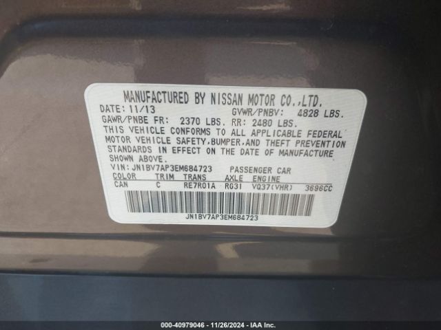 JN1BV7AP3EM684723 Infiniti Q50 Premium