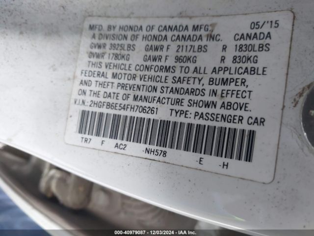 2HGFB6E54FH706261 Honda CIVIC SI