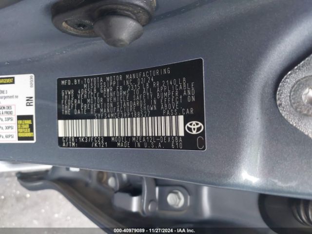 5YFS4MCE3RP188527 Toyota COROLLA SE