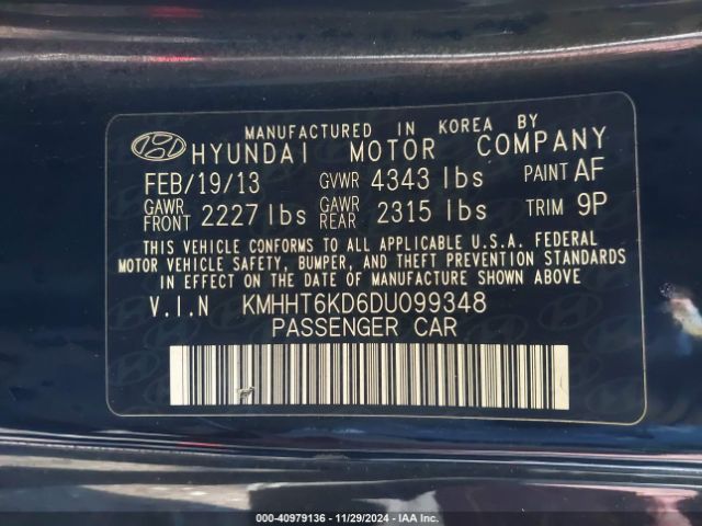 2013 HYUNDAI GENESIS KMHHT6KD6DU099348 Photo 8