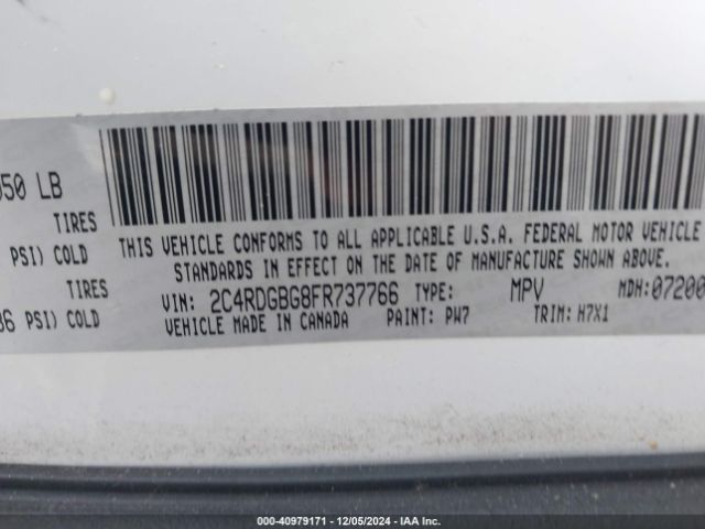 2C4RDGBG8FR737766 Dodge Grand Caravan American Value Pkg