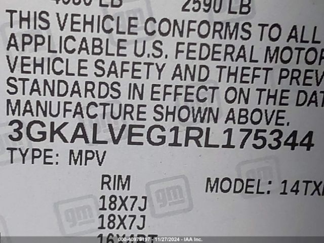 3GKALVEG1RL175344 GMC Terrain Awd Slt