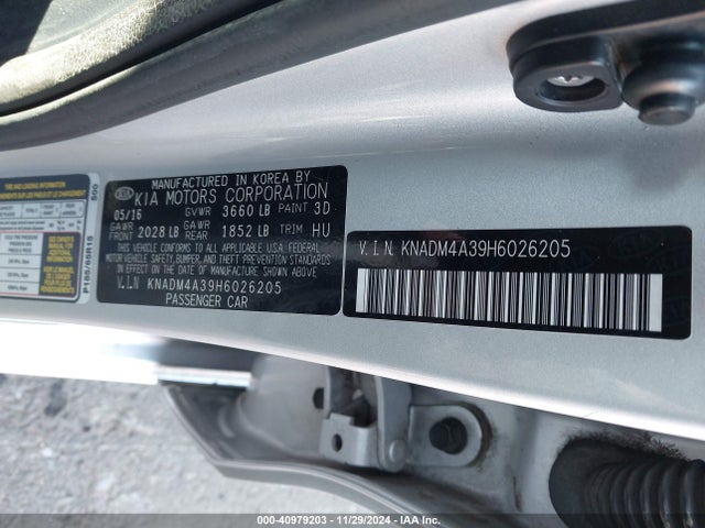 KIA RIO LX 2017 KNADM4A39H6026205 Image 9