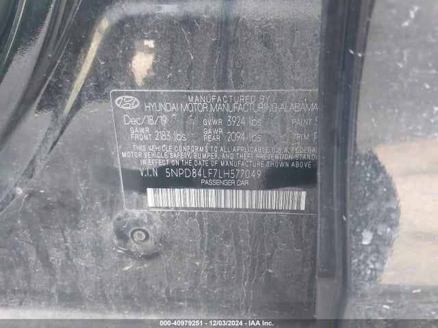 5NPD84LF7LH577049 Hyundai ELANTRA SEL