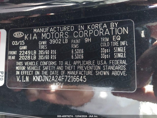 KIA Soul 2015 KNDJN2A24F7216645 Image 9