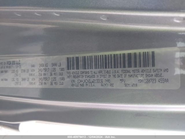 1C4HJXDN5LW213316 Jeep Wrangler Unlimited Sport S 4x4