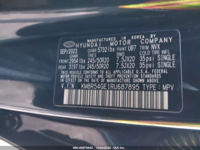 KM8R54GE1RU687895 Hyundai Palisade Limited