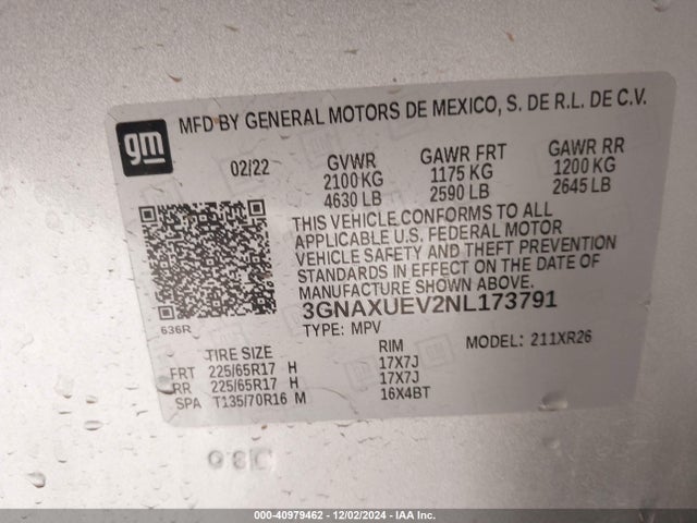 Chevrolet Equinox Awd Lt 2022 3GNAXUEV2NL173791 Image 9