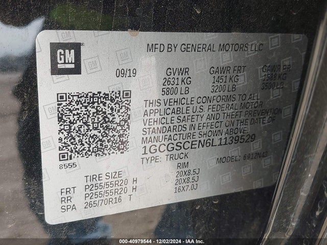 1GCGSCEN6L1139529 Chevrolet Colorado 2wd  Short Box Lt