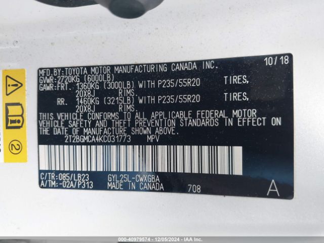 2T2BGMCA4KC031773 Lexus RX 450H