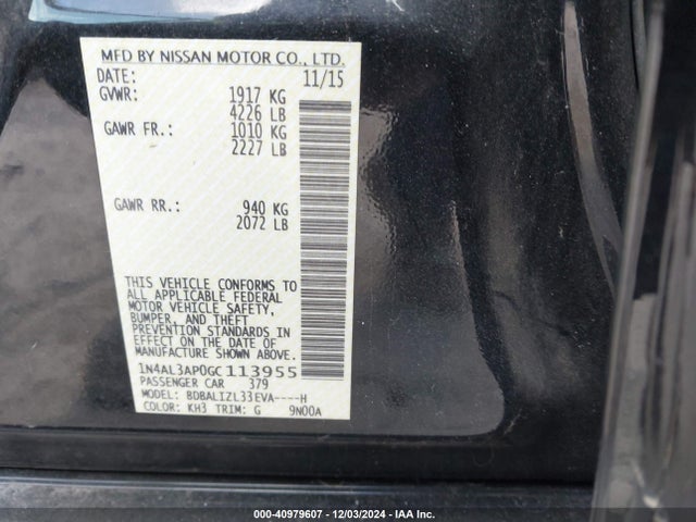 Nissan Altima 2.5 Sv 2016 1N4AL3AP0GC113955 Image 9