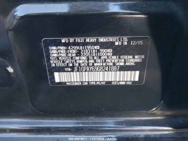 JF1GPAY69G8241887 Subaru Impreza 2.0i Sport Limited