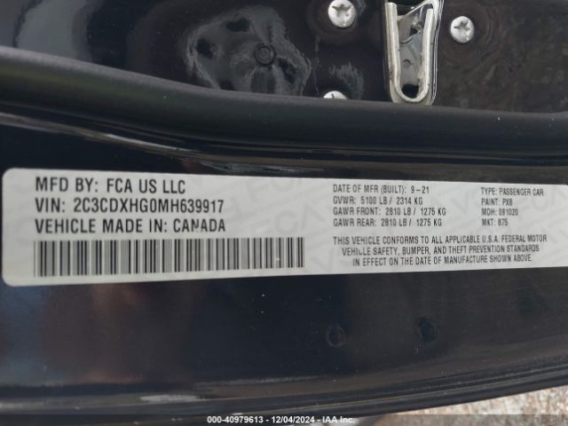 2C3CDXHG0MH639917 Dodge Charger Gt Rwd