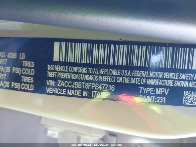 ZACCJBBT8FPB47716 Jeep Renegade Latitude