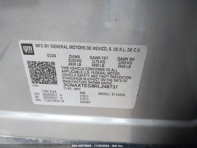 3GNAXTEG8RL248737 Chevrolet lsd