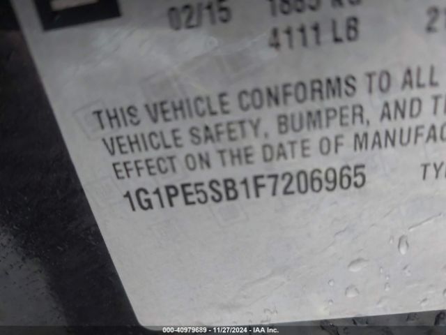 1G1PE5SB1F7206965 Chevrolet Cruze 2lt Auto