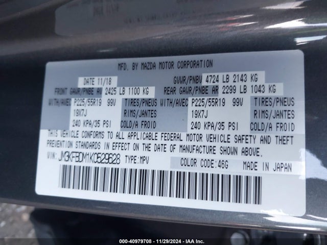 Mazda Cx-5 Grand Touring 2019 JM3KFBDM1K0529628 Image 9
