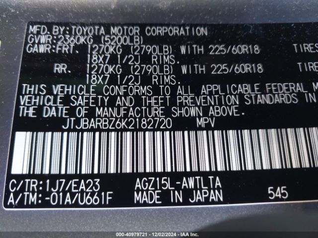 JTJBARBZ6K2182720 Lexus NX 300