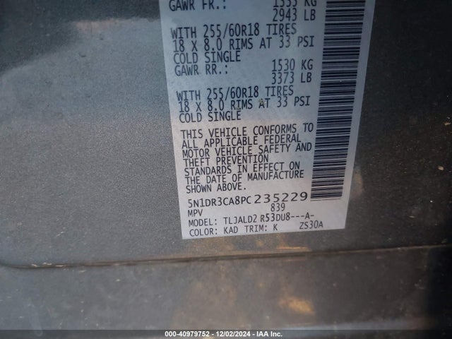 Nissan Pathfinder Sl Fwd 2023 5N1DR3CA8PC235229 Image 9